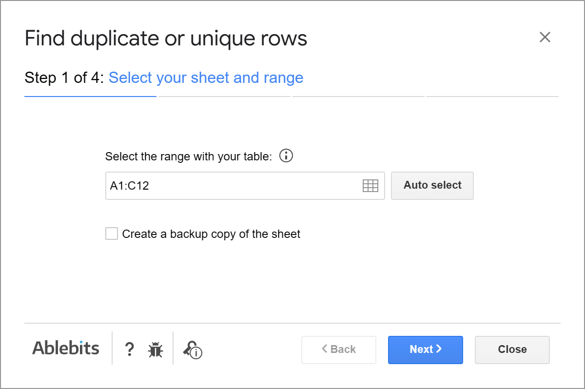 Select the range where you want to highlight duplicates.