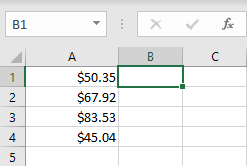 Select a cell for result.