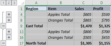 Only the visible rows are selected.