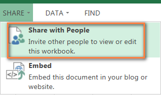 Sharing Excel Online spreadsheets with other users