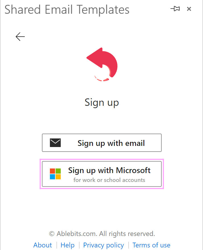 Sign up with Microsoft.