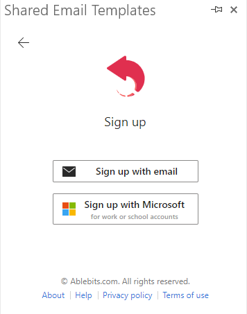 Choose a sign-up option.