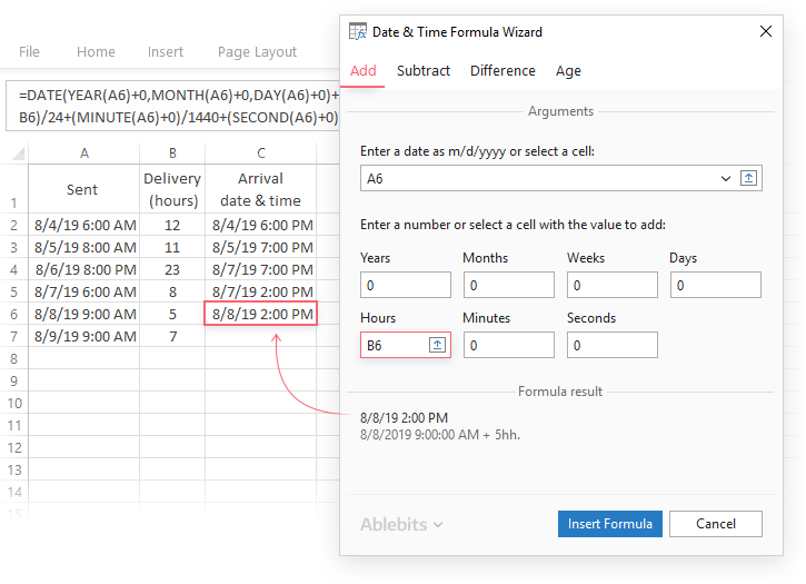 Date & Time Formula Wizard for Excel