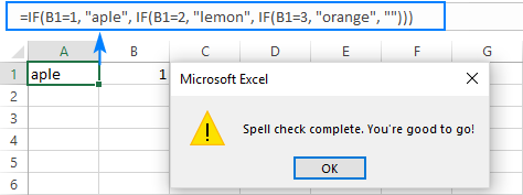 Text in formulas is not spell checked.