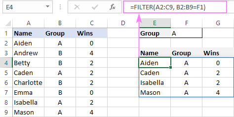 Spill in Excel