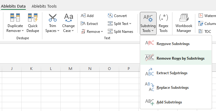 Start the Remove Rows by Substrings tool.