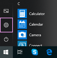 In the Start menu, click Settings.