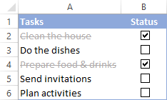 Check off the completed tasks automatically based on the  checkbox status.