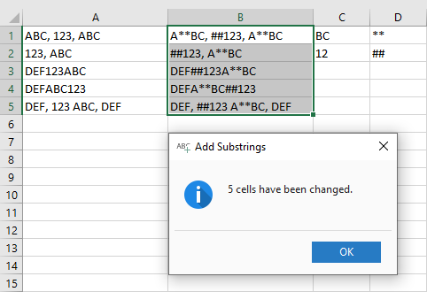 The substrings are added.