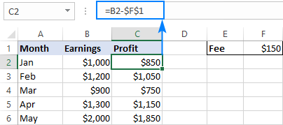 Subtracting the same number from a column of numbers