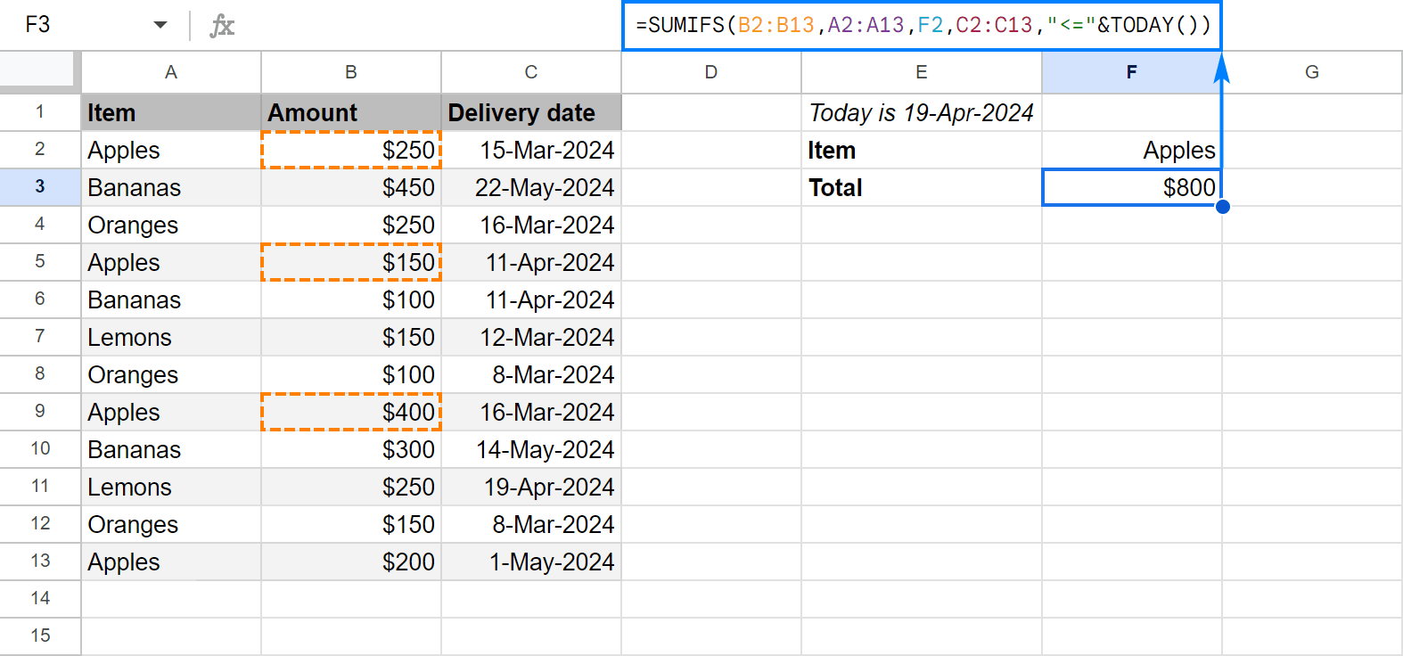 SUMIFS with other functions as criteria