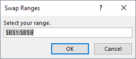 Choose the range for each of two columns to interchange.