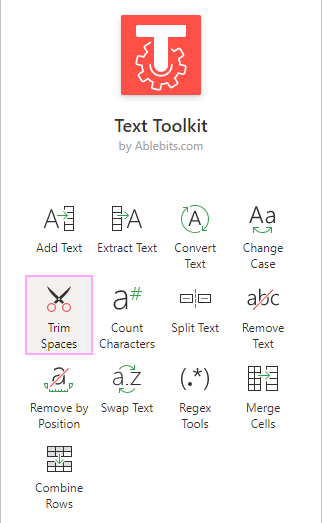 Select Trim Spaces.