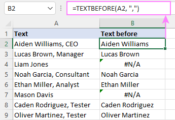 If no delimiter is found, the formula returns an error.