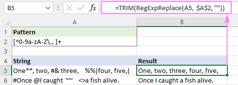 Trimming extra spaces