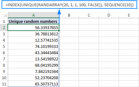 A formula to generate random decimals without duplicates