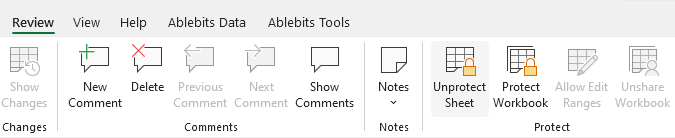 How to unprotect sheet in Excel.