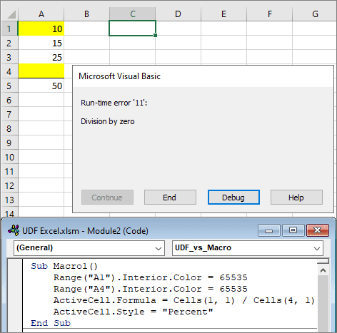 VBA macro error.