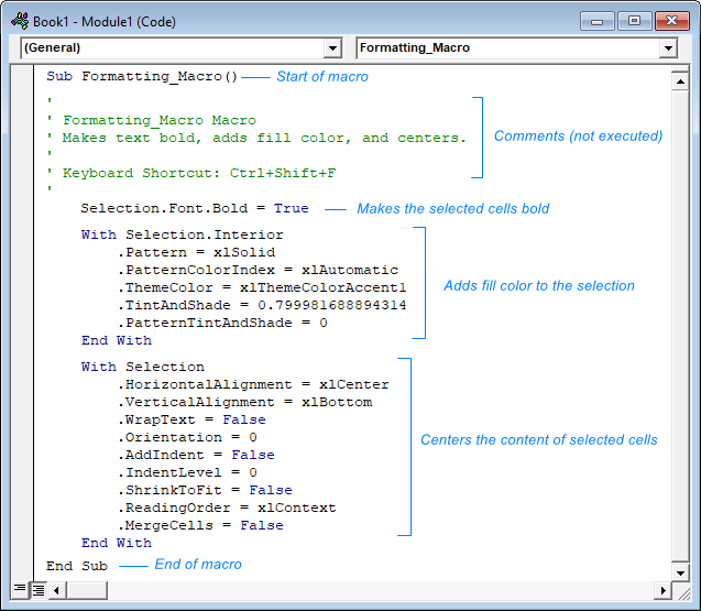 View the code of a macro.