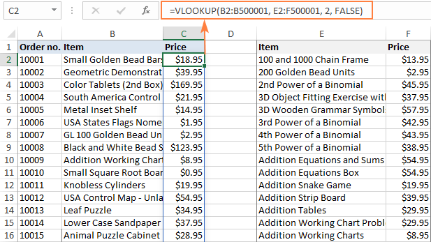 VLOOKUP with dynamic arrays