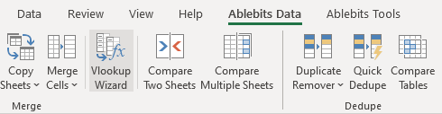 Open VLOOKUP Wizard for Excel.