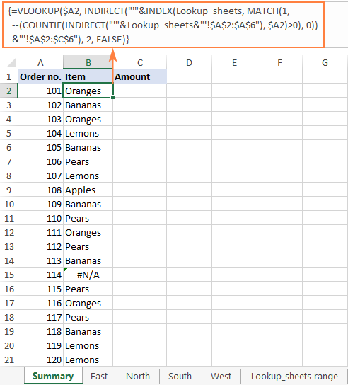 Array formula to Vlookup across multiple sheets