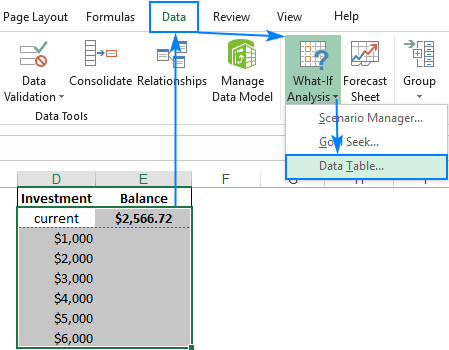 What-If Analysis Data Table in Excel