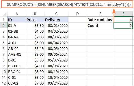 Wildcard formula for dates