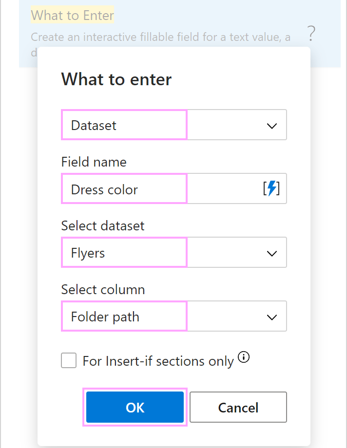 Inserting the WhatToEnter macro