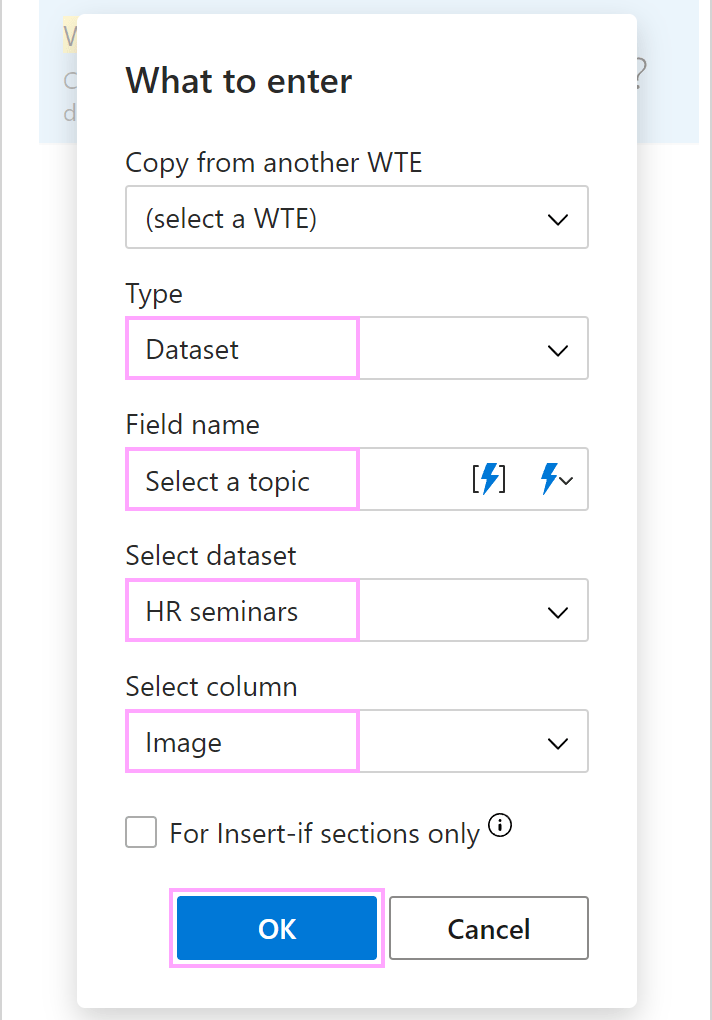 Inserting the WhatToEnter macro