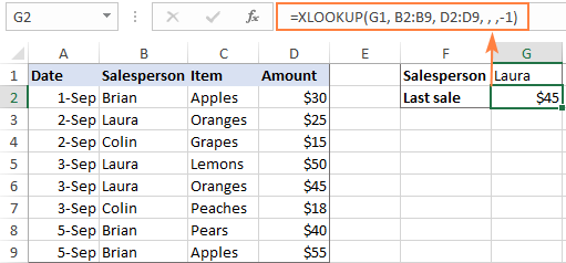 XLOOKUP in reverse order to get the last match